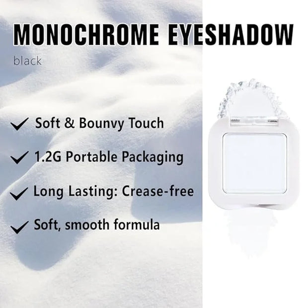 Kaely Pressed Single Eyeshadow Makeup, White Matte Highly Pigmented Monochrome Eye Shadow Palette, Waterproof Neutral Powd...