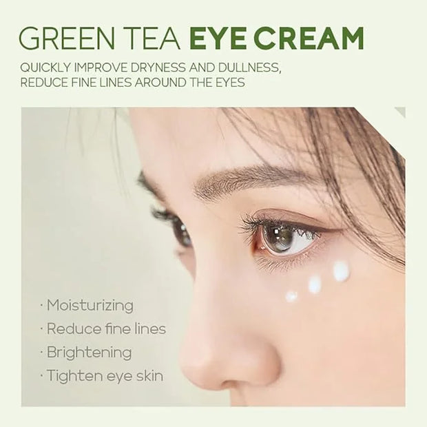 AKARY Green Tea Eye Care Cream Eliminate Eye Bag Dark Circles Tea Leaf Extract Eye Cream for Nourishing Eye Areas & Tighte...