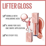 Maybelline Lifter Gloss, Hydrating Lip Gloss with Hyaluronic Acid, High Shine for Plumper Looking Lips, Gold, Warm Neutral...