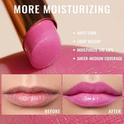 Oulac Moisturizing Shine Lipstick For Women Christmas Set 2PCS, 2 in 1 Tinted Lip Balm for Winter, Hydrated Juicy and Glos...