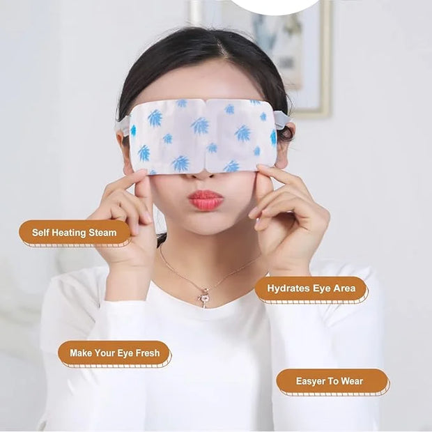 Qiai Self-Heating Steam Eye Mask 10 Packs for Better Sleep&Eye SPA|Reduce Dark Circles & Puffiness|Relief Eye Fatigue Dry&...