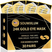 Under Eye Patches For Puffy Eyes 30Pairs, 24K Gold Eye Mask For Dark Circles and Puffiness, Under Eye Mask Patches Skincar...