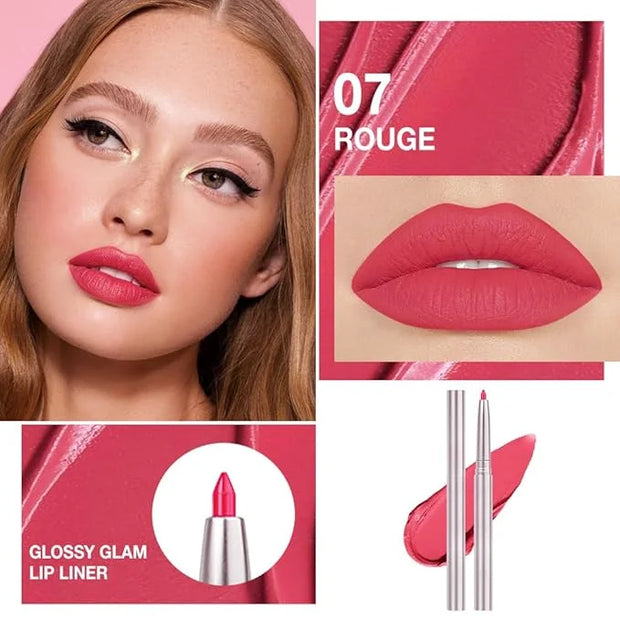 evpct Silky Lip Liner Pencil Retractable, Carmine Red Smooth Lip Liner Creamy Velvet Lipliner Long-Lasting for Korean Make...