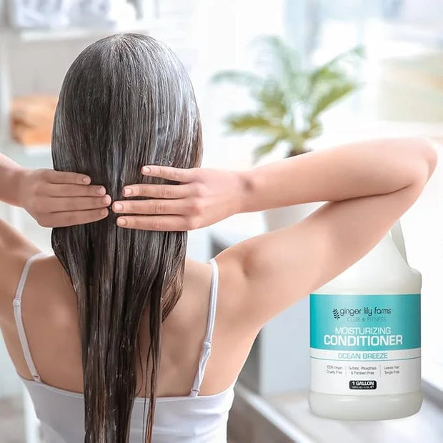 Ginger Lily Farms Club & Fitness Moisturizing Conditioner for Dry Hair, 100% Vegan & Cruelty-Free, Ocean Breeze Scent, 1 G...