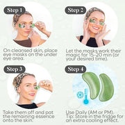 Green Tea Under Eye Patches (30 Pairs) Under Eye Patches for Dark Circles, Under Eye Patches for Puffy Eyes and Dark Circl...
