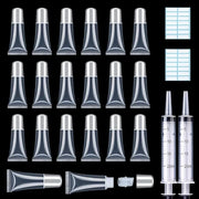 AMORIX 50PCS Lip Gloss Tubes 5ml Silver Cap Lip Gloss Containers Empty Lip Balm Tubes Refillable Cosmetic Squeeze Lipgloss...