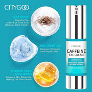 CITYGOO Caffeine Eye Cream for Puffiness: Eye Cream Reduce Dark Circles Wrinkles Fine Lines - Anti Aging Eye Cream - Produ...
