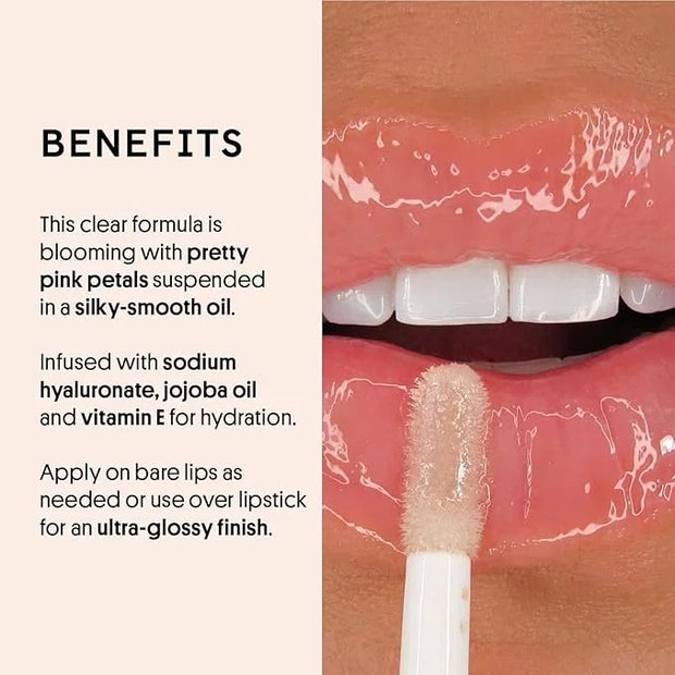 Winky Lux Flower Petal Hydrating Lip Oil - Non-Sticky Lip Gloss for Dry & Damaged Lips, Enhances Shine - Softening Glow Li...