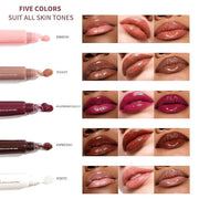 5Pcs Hydrating Lip Gloss Set: Long-lasting, Non-sticky Shiny Jelly Lip Gloss with Glitter Plumping Effect in Nude Shades f...