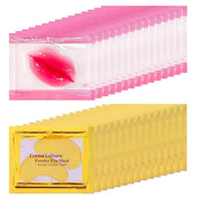 30 Pairs Lip Masks & Eye Masks, 24K Gold Gel Crystal Collagen Eye Pads, Moisturizing Lip Mask Crystal Lip Pads, Under Eye ...