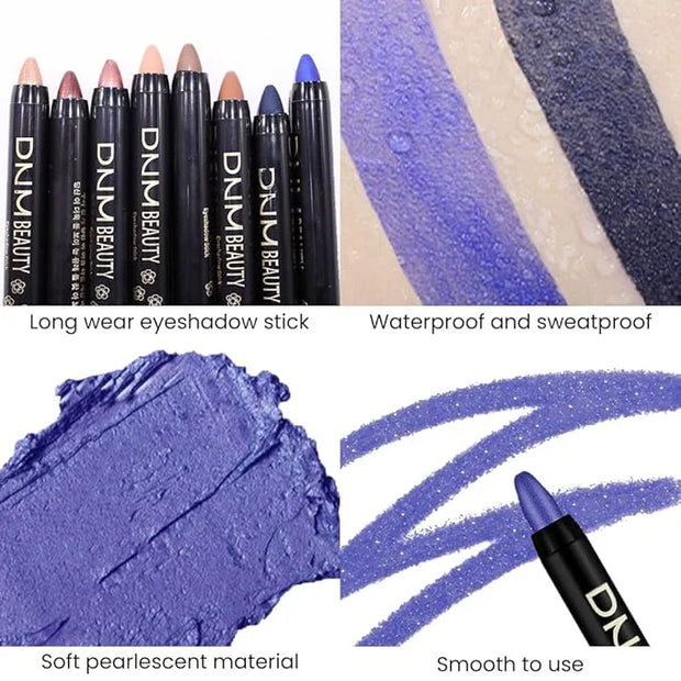 evpct Blue Shimmer Cream Eye Shadow Brightener Sticks Set for Eyes, Blue Shimmery Pencil Eye shadow Applicator Stick Pen P...
