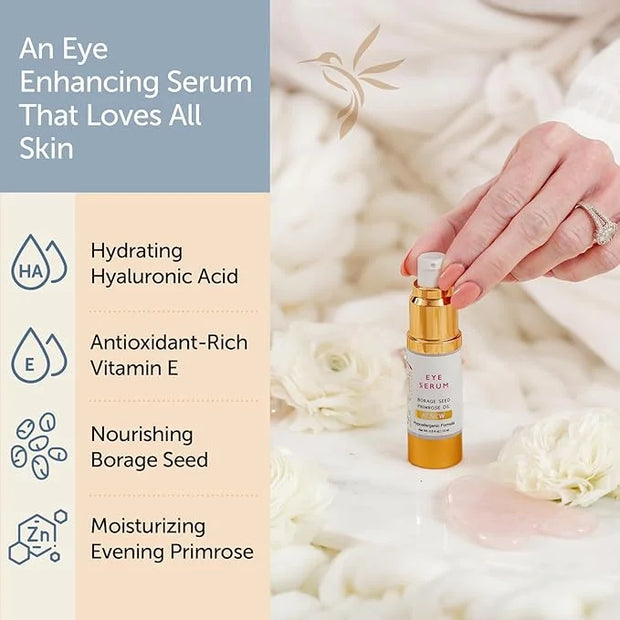 Renew Vegan Under Eye Serum for Dark Circles and Puffiness - Aging Skin Serum for Eye Bags, Fine Lines, Wrinkles, Crows Fe...