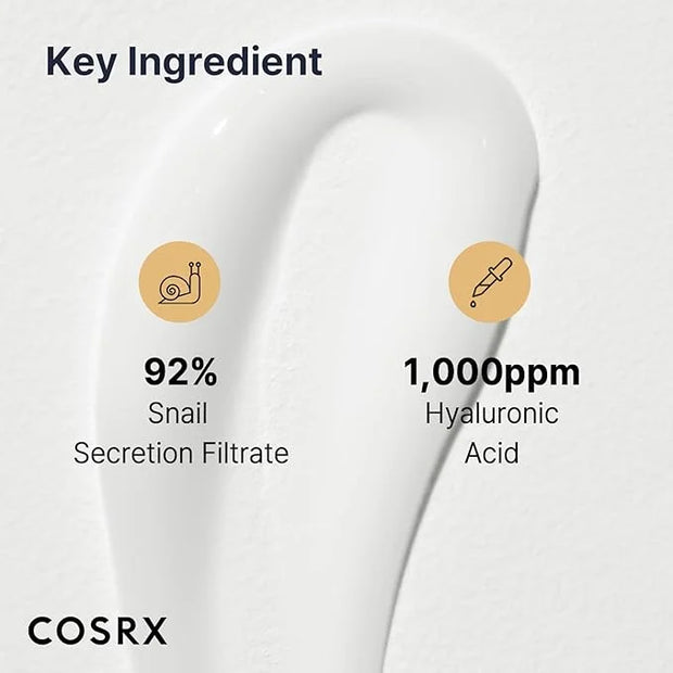 COSRX Snail Mucin 92% Face Moisturizer, 3.52 Oz, Lightweight Moisturing Cream for Soft, Glowy Skin, Korean Skin Care, Kore...