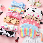 Kajaia 12 Pcs Sleepover Party Favors for Woman Plush Sleep Eye Mask Soft Spa Headband for Spa Birthday Bachelorette Slumbe...