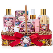 Spa Gift Basket for Women, ROSE & JASMINE Friendship Gifts Women, Tote Bag, Shower Gel, Hand & Body Cream, Hitrees Bath Gi...