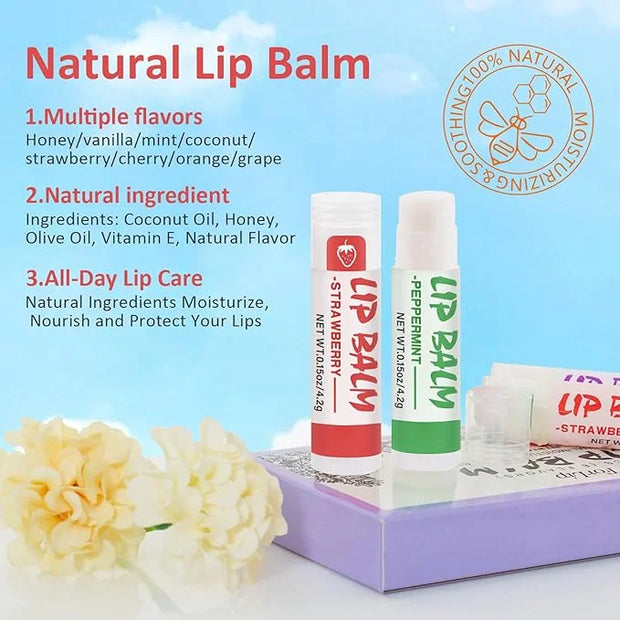 24 Pack Lip Balm, Natural Lip