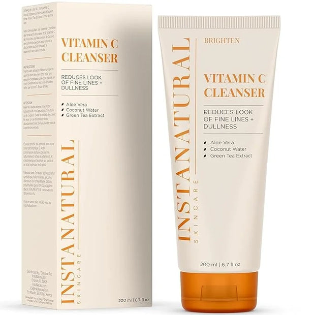 InstaNatural Vitamin C Cleanser Face Wash, Brightens and Reduces Signs of Aging, Fine Lines and Uneven Texture, with Cocon...