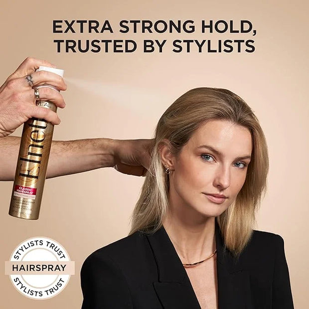L'Oreal Paris Elnett Satin Extra Strong Hold Color Treated Classic Hairspray, 11 oz - Product Image