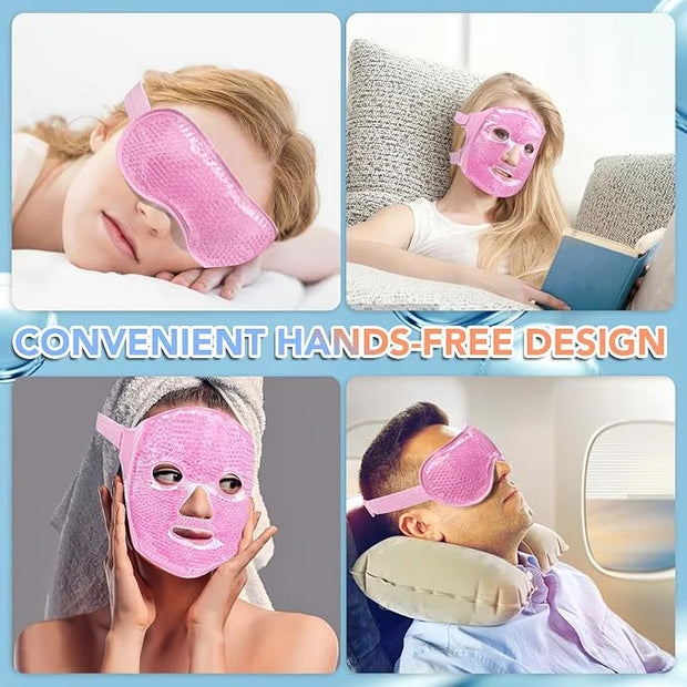 XPCARE Colding Ice Face Mask and Cooling Eye Mask for Puffy Eyes & Migraine Relief Gel Eye Mask Cool Face Ice Masks for Da...