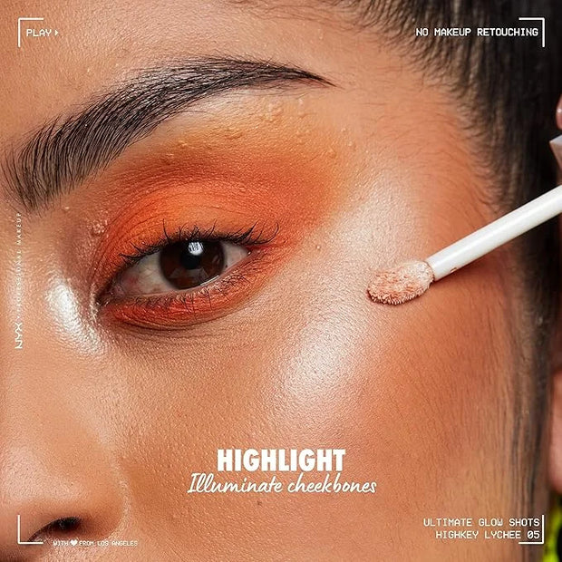 NYX PROFESSIONAL MAKEUP Ultimate Glow Shots, Liquid Eyeshadow, Long-Lasting Shimmer Eye Shadow with Vitamin C - Highkey Ly...