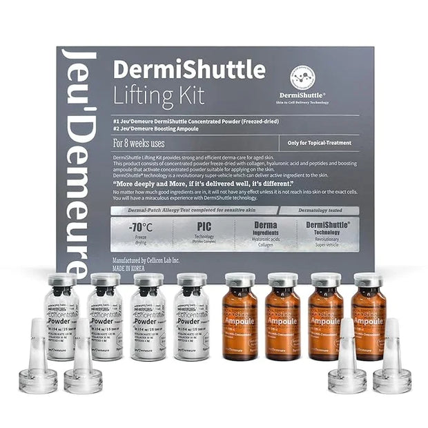 JEU'DEMEURE Collagen, Peptide, Hyaluronic Acid Serum, Face Lift with DermiShuttle, Korean Serum for Anti-Aging, Microneedl...