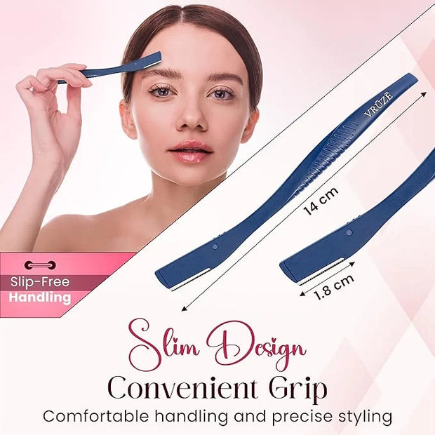 Dermaplane Razor, Eyebrow Razor & Peach Fuzz Remover, Micro-Pitch Facial Razors for Men & Women, Dermaplaning tool for Sen...