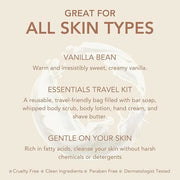 Dionis Goat Milk Skincare Vanilla Bean 6 Piece Self Care Essentials Travel Set - Bar Soap, Shave Butter, Hand Cream, Body ...