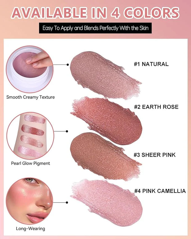 Multi Glow Balm,Miracle Glow Balm Tinted Face Creamy Blush for Women Cheek Lip Eye,Hydrating Lightweight & Blendable Color...