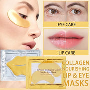 30 Pairs Lip Masks & Eye Mask, 24K Under Eye Masks and Collagen Crystal Gel Lip Mask, Under Eye Patches for Puffy Eyes, Da...