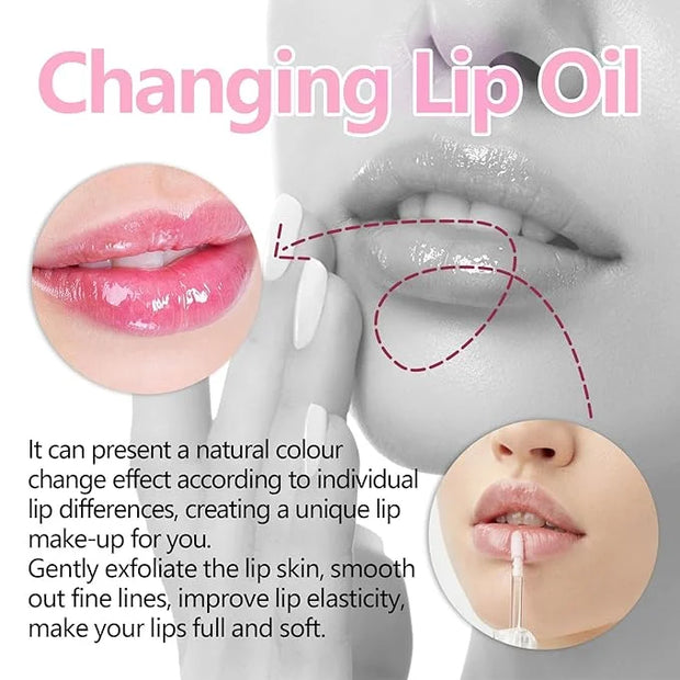 2 Pcs Magic Color Changing Lip Oil, Long Lasting Moisturizing Lip CareNon-Sticky Fresh Texture Glimmer Lip Glow Oil. (Magi...