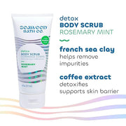 Seaweed Bath Co. Detox Body Scrub, Rosemary Mint Scent, 6 Ounce, Sustainably Harvested Seaweed, French Sea Clay, Coffee Ex...