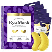 DERMORA Golden Glow Under Eye Patches (20 Pairs Eye Gels) - Rejuvenating Treatment for Dark Circles, Puffy Eyes, Refreshin...