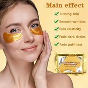 24K Gold Under Eye Patches, 100 Pairs Gold Collagen Under Eye Mask Skincare for Puffiness Eyes Dark Circles Treatments, Rr...