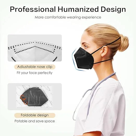 N95 Mask NIOSH Approved 20-Pack, Particulate Respirator N95 Face Masks Universal Fit - Individually Wrapped, Black - Produ...