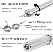 4ft Barbell Weight Bar Solid Steel Straight Weightlifting 2 Collars - Product Image