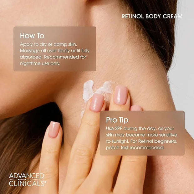 Advanced Clinicals Retinol Body Lotion & Face Moisturizer | Visible Anti Aging Skin Care Retinol Body Cream For Women & Me...