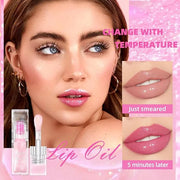 2Pcs Magic Color Changing Moisturizing Lip Glow Oil Plumping Glimmer Glow Lipstick, Hydrating Lip Gloss Lip Balm Transpare...