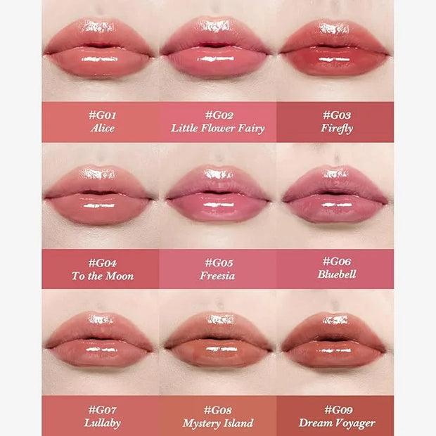 Flower Knows Midsummer Fairytales Lip Gloss-Glowy Moisturizing Coating Lip Lacquer-Hydrating Tinted Lip Oil for Girls&Wome...