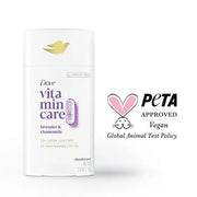 Dove VitaminCare+ Aluminum Free Deodorant Stick for 72H Odor Protection Lavender & Chamomile Breathable Deodorant for Wome...