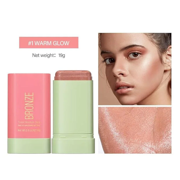 Multi-Use Makeup Blush Stick, Beauty Tinted Solid Blush Stick,Facial Contouring Highlight & Brighten Face Stick, Waterproo...