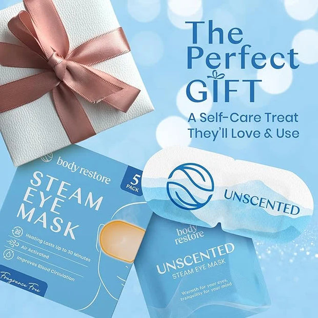 Body Restore Self Heated Steam Eye Mask 5 Pack - Fathers Day Unique Gifts for Dad, Relaxation Gifts for Her and Him, Best ...