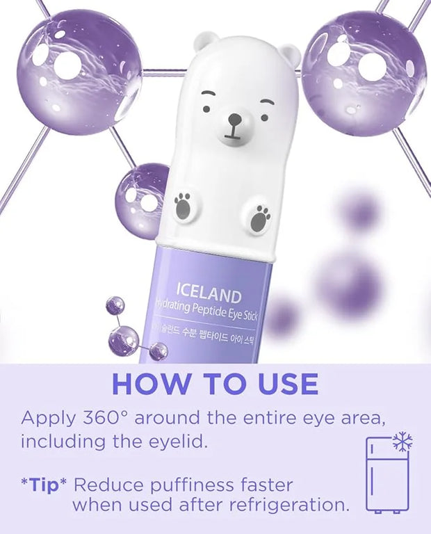 THESAEM Iceland Hydrating Peptide Eye Stick 0.24oz - Elasticity, Cooling, Moisturizing Eye Balm for Loose Skin – Under Eye...