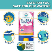 STREAM2SEA EcoStick SPF 35 Mineral Sunscreen Stick, Sweat Water Resistant Sunblock, USDA Approved Biodegradable Paraben Fr...