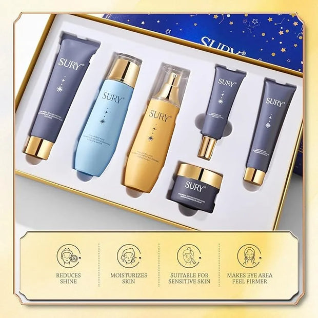 6-pcs Anti-Aging Skin Care Set Gentle Skin | Complete Skincare Process Beauty Skin Care Kit Gift Sets & Kits with Cleanser...