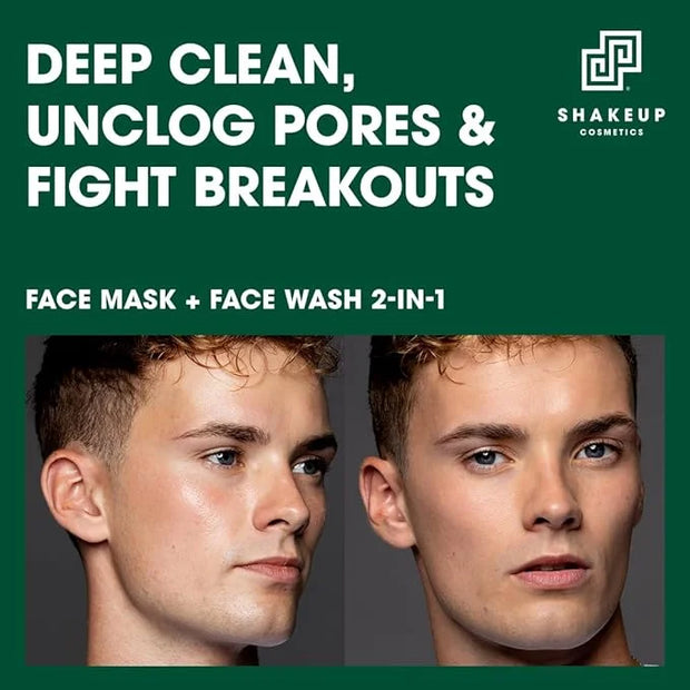 Mens Oil Control 4-Piece Skincare Set, for Oily & Acne Skin, including a Face Scrub, Skin-Clearing Toner, Light Moisturise...