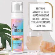 Self Tanner Dark Mousse - Fast-Acting, Anti-Cellulite, Natural Glow, Enriched with Aloe Vera & Coconut, Streak-Free & Trus...