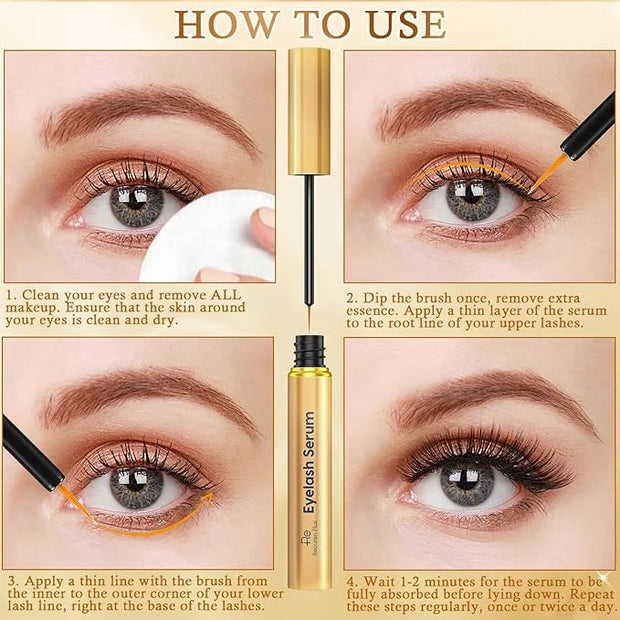 Premium Eyelash Growth Serum: Advanced Vegan Formula for Longer Thicker Lashes – Natural Safe Ingredients in 3ML - Product...