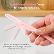 Dermaplaning Tool - Foldable Facial Razor for Women and Men, (3ct) | Womens Facial Peach Fuzz Remover & Eyebrow Trimmer, D...