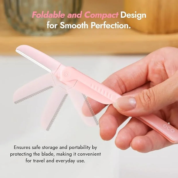Dermaplaning Tool - Foldable Facial Razor for Women and Men, (3ct) | Womens Facial Peach Fuzz Remover & Eyebrow Trimmer, D...