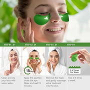 Under Eye Patches for Dark Circles: 30 Pairs Green Tea Eye Gels Pads - Reduce Eye Bags, Wrinkles & Puffy - Skin Treatment ...